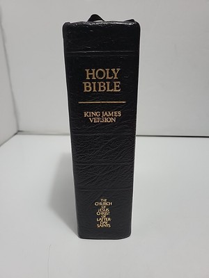 Holy Bible Regular Print Black Leather LDS Mormon KJV JST 1979 Great Condition -image