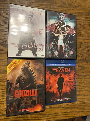 Horror Film Dvd Blu Ray Lot Blade 2 The Raven Doll Face Godzilla Vampire Kaiju-image