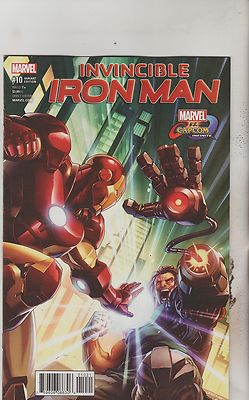 MARVEL COMICS INVINCIBLE IRON MAN #10 OCTOBER 2017 MARVEL VS CAPCOM VARIANT NM-image