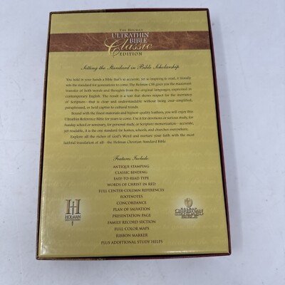 VTG Holman Holy Bible Duo-Tone Leather Slide-Tab 2004 UltraThin Classic Edition-image