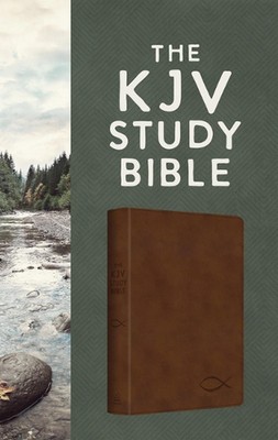 The KJV Study Bible [Chesnut Brown Fish] by Barbour Bibles Leather Book-image