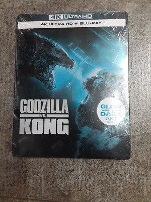 NEW - Godzilla vs Kong (4K Steelbook UHD, Blu-Ray) Glow In The Dark!-image