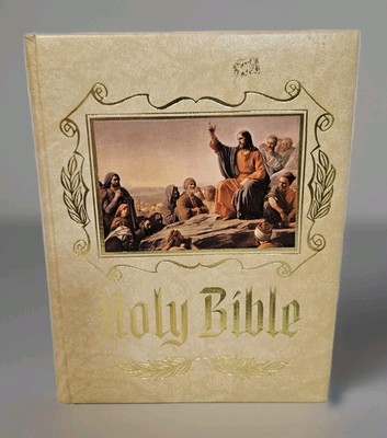 Vintage KJV Heirloom Family Holy Bible Red Letter Edition Large Family Bible-image