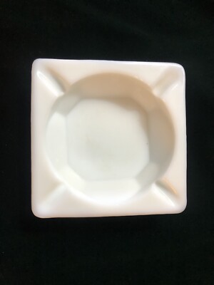 Vintage Westmoreland Paneled Grape Milk Glass Ashtray  4” Square, 6 available -image