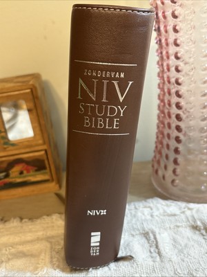 NIV Study Bible 2008 Update - Brown Fine Leather  - Zondervan-image