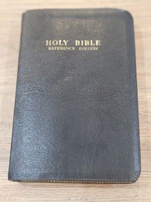 Holy Bible KJV Red Letter Reference WORLD 850C Black Leather Bonded 7.5x5-image