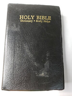 Holy Bible King James Version Black Imitation Leather Study Helps Dictionary RL-image