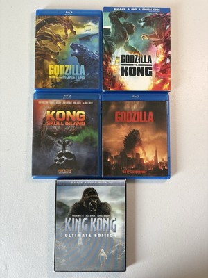 Godzilla & King Kong 5 Movie Blu Ray Lot - Skull Island, King Of Monsters-image