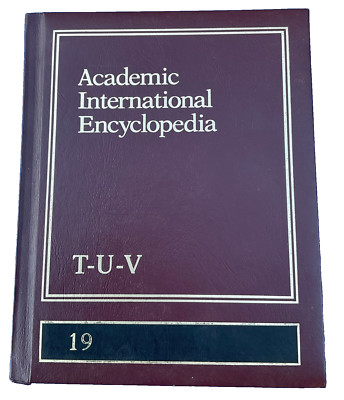 1992 Academic International Encyclopedia T-U-V 19 Hardcover Leather-image