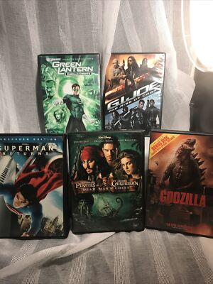 DVD BUNDLE 5 Movies Green Lantern GI Joe Godzilla Superman Pirates Of Caribbean-image