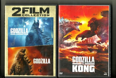 3 GODZILLA DVD  King of the Monsters & VS Kong (2014, 3 DVD) Action & Adventure-image