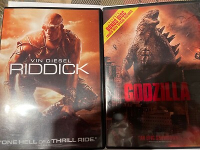 scif horror dvd's godzilla 2014 riddick and king kong 2005-image