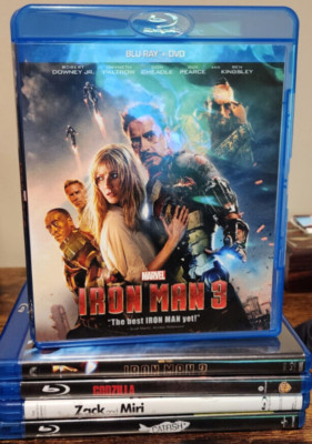 5 Blu Ray lot: Iron Man 2/Iron Man 3/Godzilla 2014/Catfish/Zack and Miri a Porno-image