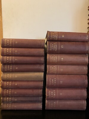 16 x Scots Law Times Reports 1893-1908, Volumes 1-16, LeatherBound, C.E. Green-image