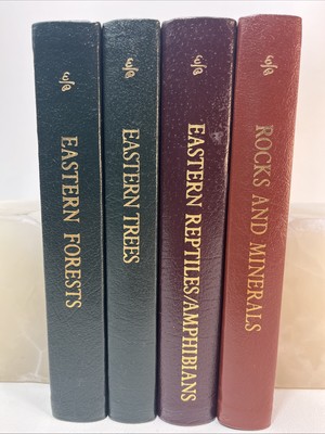 Roger Tory Peterson Lot Of 4 Easton Press BEAUTIFUL BIND Trees Rocks Minerals ++-image