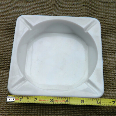 Vintage Westmoreland Milk Glass Square Ashtray 6.5 x Grapes & Vines Hallmark-image