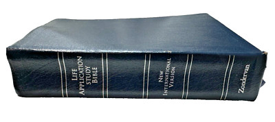 NIV Life Application Study Bible 1991 Black Bonded Leather Indexed used-image