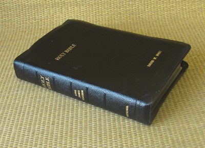 Holy Bible KJV | *Black Leather* National Bible Press RED WORDS NICE-image