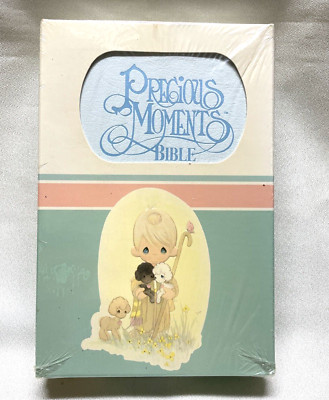 PRECIOUS MOMENTS CATHOLIC BIBLE LEATHERFLEX PEARL STAMPED  BLUE MIST 1271B-image
