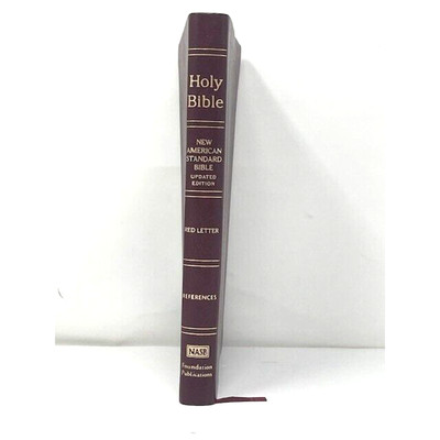 NASB Updated Edition Bible Genuine Leather Lockman Red Letter Ultrathin 1998-image