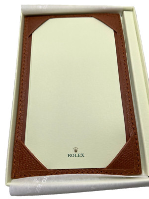 Rolex Brown Leather Unique New Note Pad/paper,Limted Edition/Rare, Collectors-image