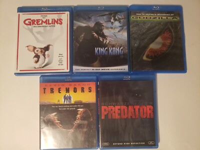Lot of 5 Blu Ray Monster Movies (King Kong, Godzilla, Tremors, Gremlins)-image
