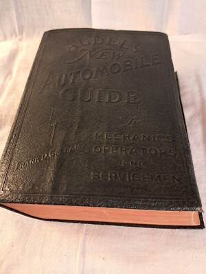 Vintage Audels New Automobile Guide Book Manual Leather Cover Black 1949-image
