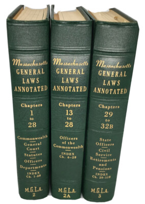 Massachusetts General Laws Annotated Books  2, 2A, 3 1958 MGLA 1973 Pocket Part-image