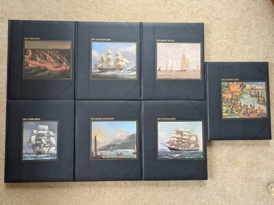 Time-Life Books: The Seafarers, 7 Book Lot, Leather Bond with Color Illustration-image