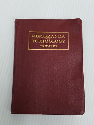 Vintage Memoranda Of Toxicology by Max Trumper 1925 -image