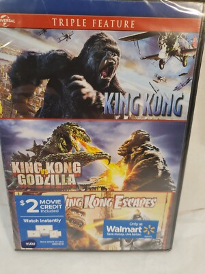 KING KONG 2005 + KING KONG VS GODZILLA + KING KONG ESCAPES New DVD 3 Films-image