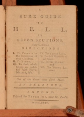 1785 A Sure Guide to Hell Belzebub Benjamin Bourn Directions King Ladies Parents-image