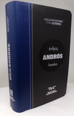 Biblia De Estudio Reina Valera 1960 Para Hombres Andrós Azul & Gris Español --image