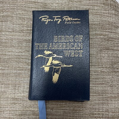 Peterson Field Guide Birds Of The American West 50th Anniv Blu Leather Excellent-image