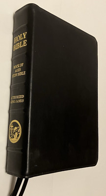 Holy Bible Rock of Ages Study Bible Authorized KJV Top Grain Genuine Leather New-image