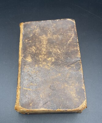 1833 Leather Literary & Science Textbook, Parchment Book Inventions Government-image