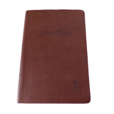 KJV Holy Bible Giant Print Red Letter Leather Bound Genesis-image