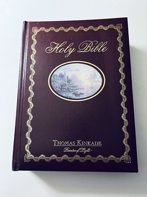 Large Vintage Family Holy Bible NKJV Thomas Kinkade: Painter of Light 1985 HC-image