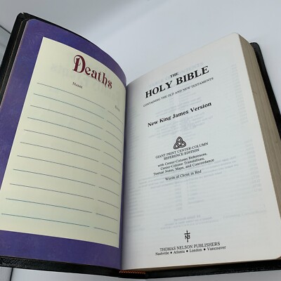 1994 Holy Bible NKJV Giant Print Center Column Reference Edition Nelson 993 G1-image