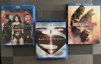 Man of Steel, Batman v. Superman (3 disk sets) + Godzilla v Kong The New Empire!-image