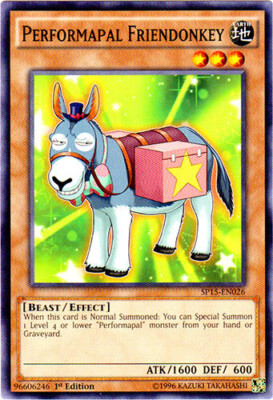 Performapal Friendonkey - SP15-EN026 - Common - 1st Edition x3 - Near Mint-image