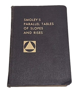 1957 SMOLEY'S PARALLEL TABLES of Slopes and Rises Leather Bound Vintage ENGINEER-image