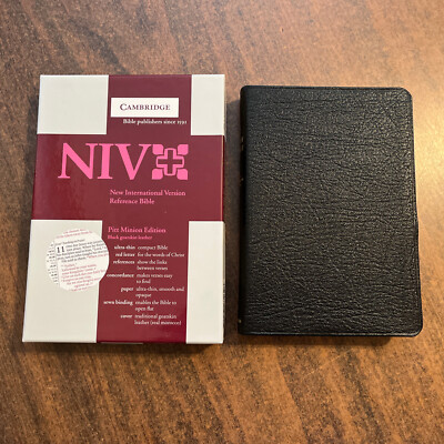 NIV 1984 Cambridge Pitt Minion Bible - Black Genuine Goatskin Leather - Compact-image