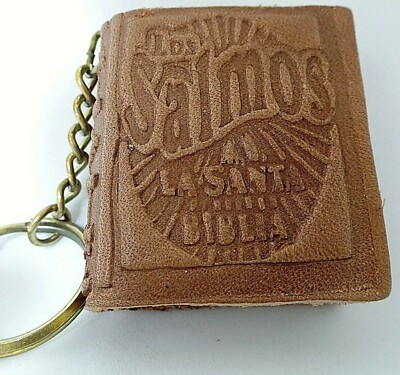 Miniature Book of Psalms, Natural Leather Lids, Light Brown - ENGLISH-image
