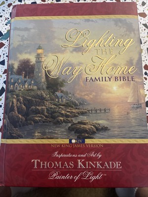 Thomas Kinkade Family Bible “Lighting the Way Home” NKJV Limited Edition  -image