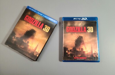 Godzilla (2014) Blu-ray 3D + Blu-Ray + DVD (3 Disc Set w/Slipcover)-image