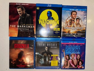 Brand new sealed Blu-Ray DVD Movies Watchman Marksman Godzilla Uncharted Marvel-image