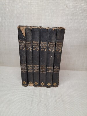 1st Edition 1914 Hawkins Electrical Guides 1 thru 6 Books.  Question And Answer-image