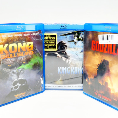 Godzilla King Kong 3 Blu Ray Movie Lot Skull Island King Kong (NEW) & Godzilla-image