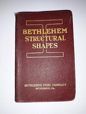 Antique Bethlehem Structural Shapes Guide Book Possibly Leather Bound-image